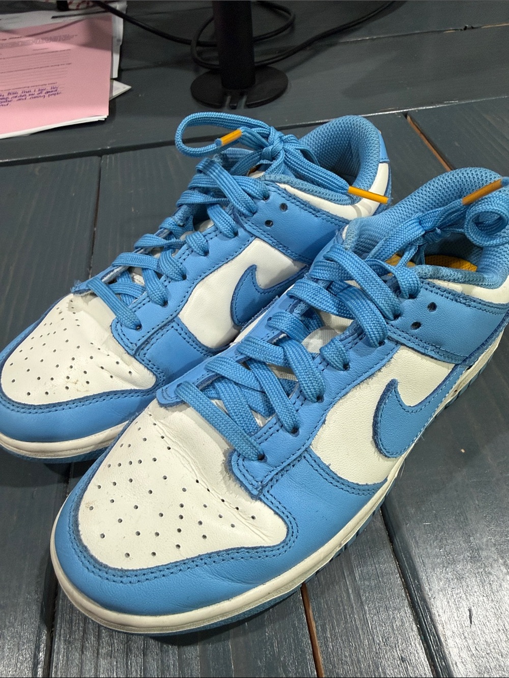 Nike Kids Light Blue and White Low-Top Sneakers